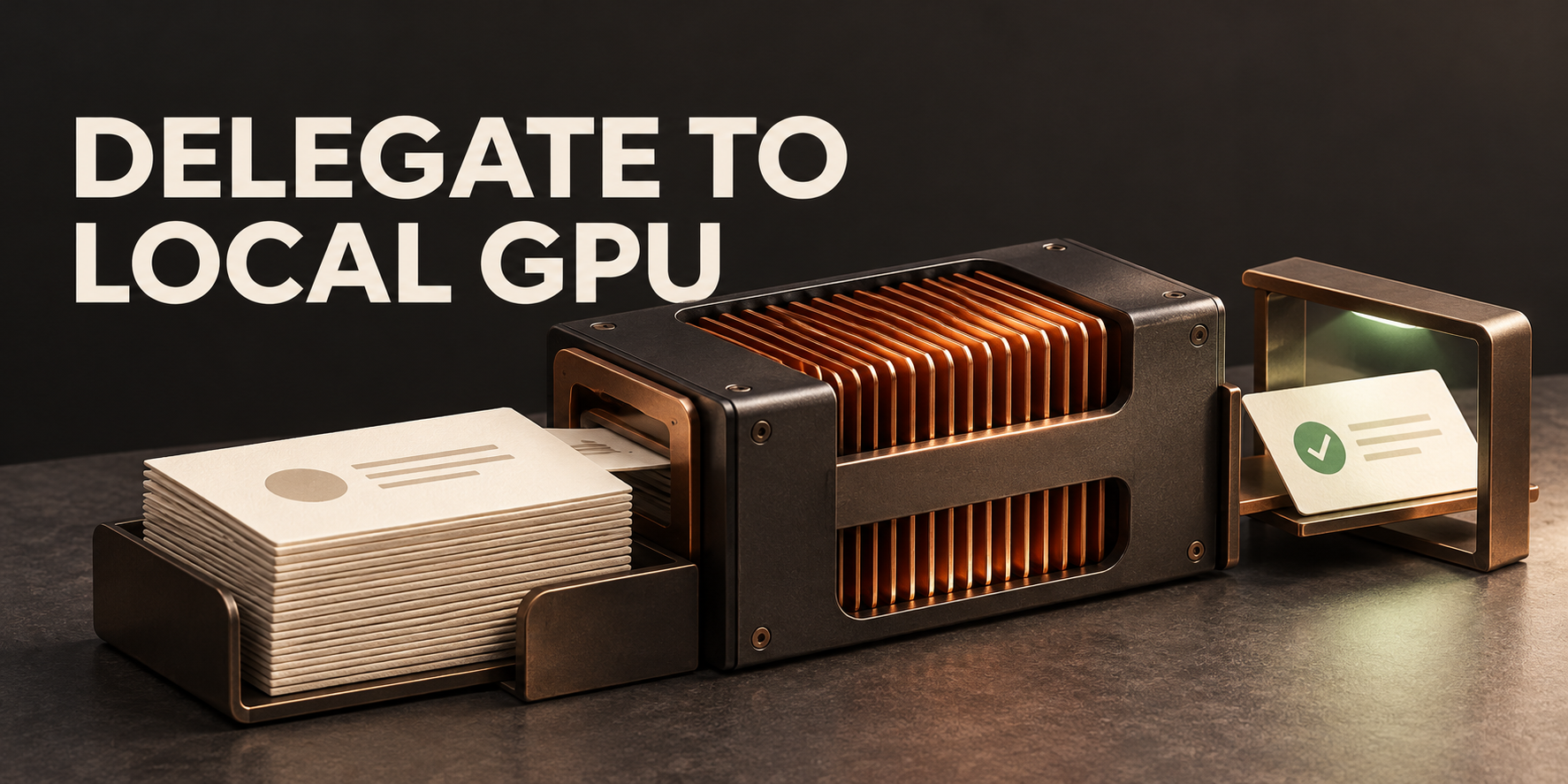 Delegate to Local GPU — concept illustration · created with ai assistance for this project