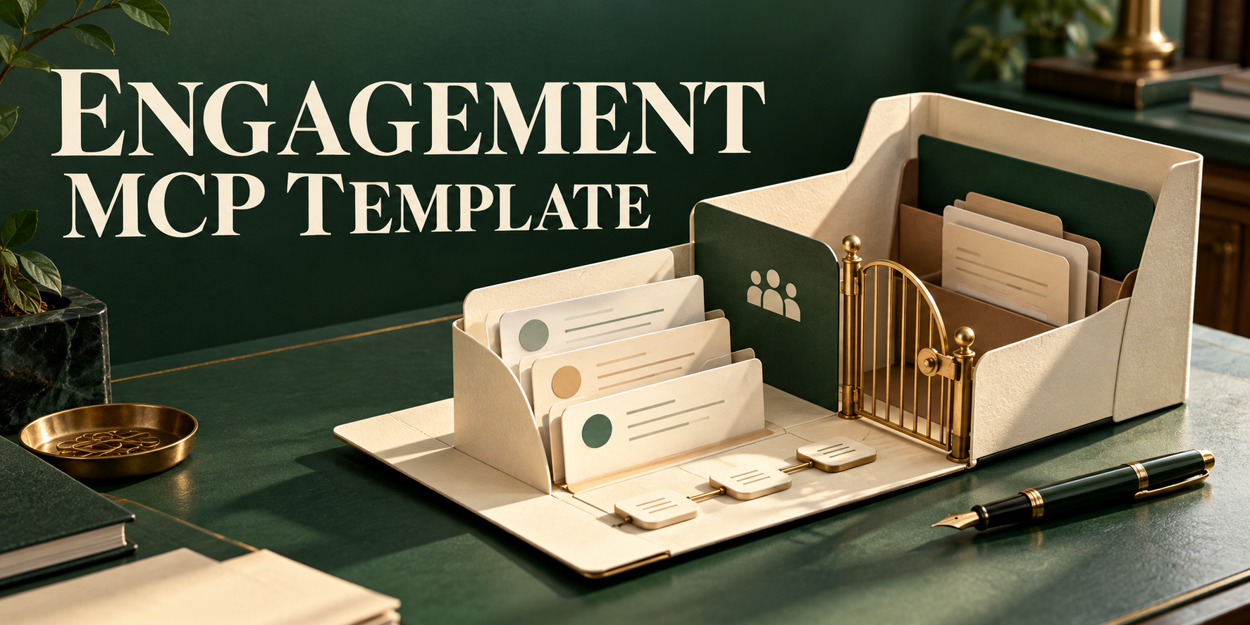 Engagement MCP Template — concept illustration · created with ai assistance for this project