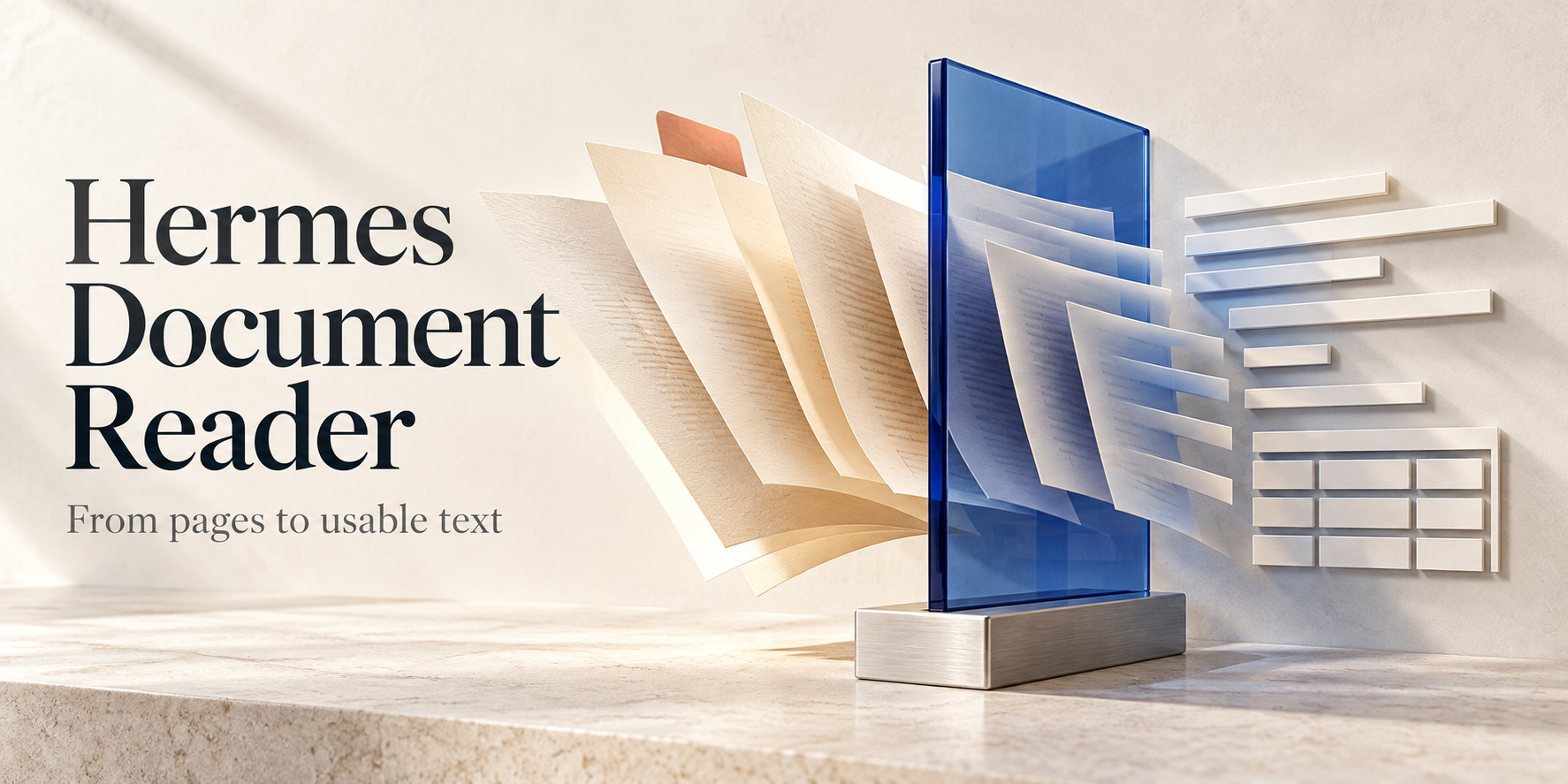 Hermes Document Reader — concept illustration · created with ai assistance for this project