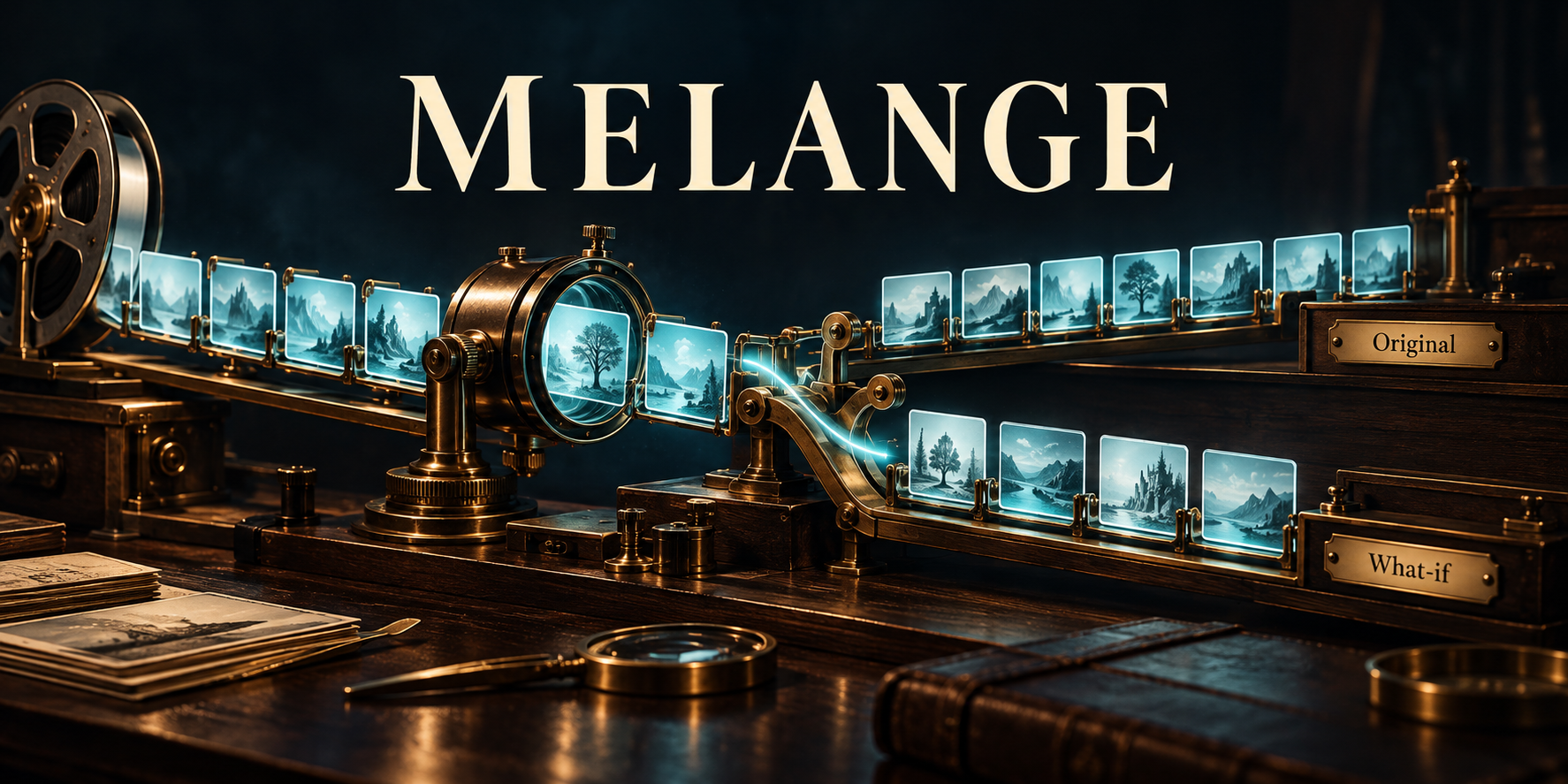 Melange — concept illustration · created with ai assistance for this project